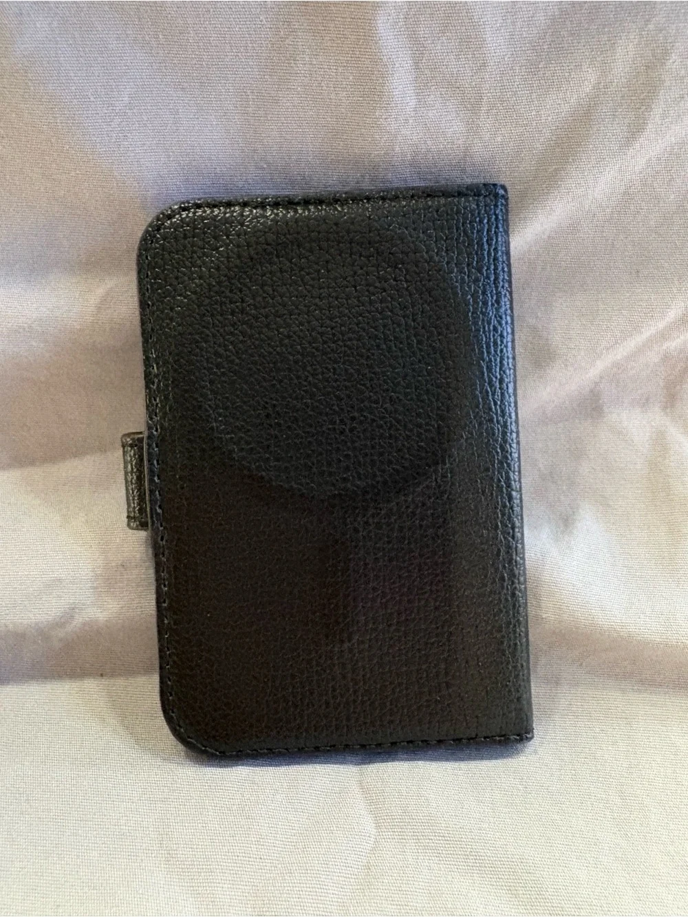 kate spade Black Pebbled Leather Snap Wallet with Rose Gold Logo